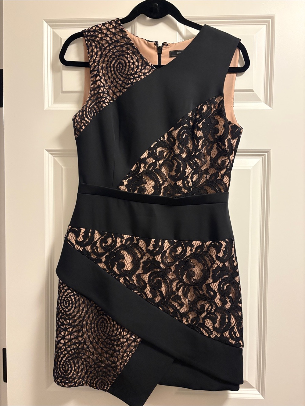BCBGMaxAzria Black Mini Dress with Lace Detail